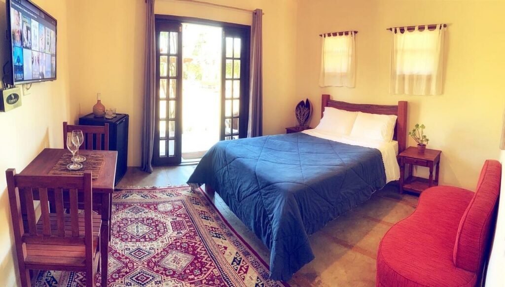 Quarto de uma das pousadas em Cunha