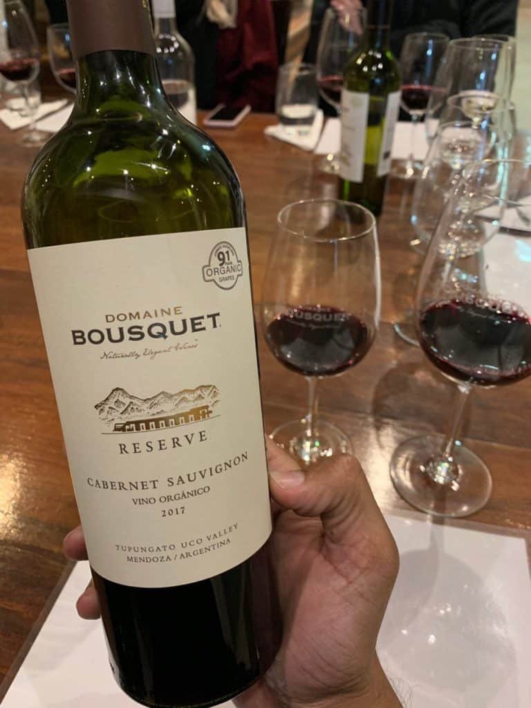 Vinho da degustação Domaine Bousquet. Foto: Bruno Tavares